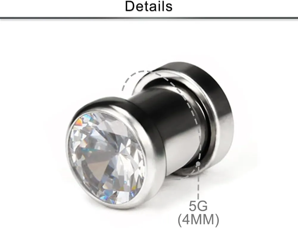 10G 8G 6G 4G 2G 0G 00G F136 Titanium Ear Gauges Screw Fit Flesh Tunnels Plugs Earrings Hypoallergenic Implant Medical Grade Surgical Steel Earring Plugs Piercing Jewelry for Women Men