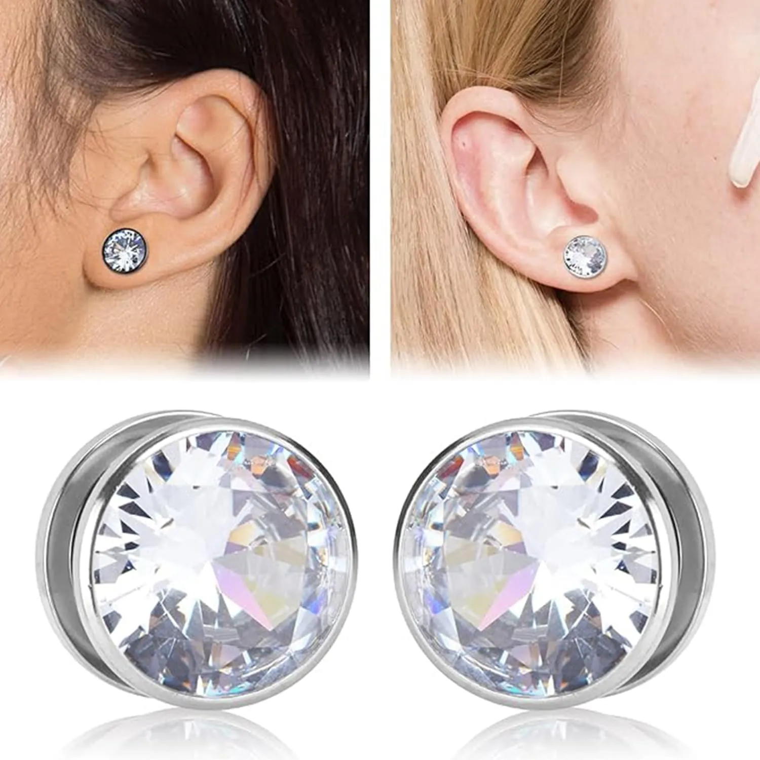 10G 8G 6G 4G 2G 0G 00G F136 Titanium Ear Gauges Screw Fit Flesh Tunnels Plugs Earrings Hypoallergenic Implant Medical Grade Surgical Steel Earring Plugs Piercing Jewelry for Women Men