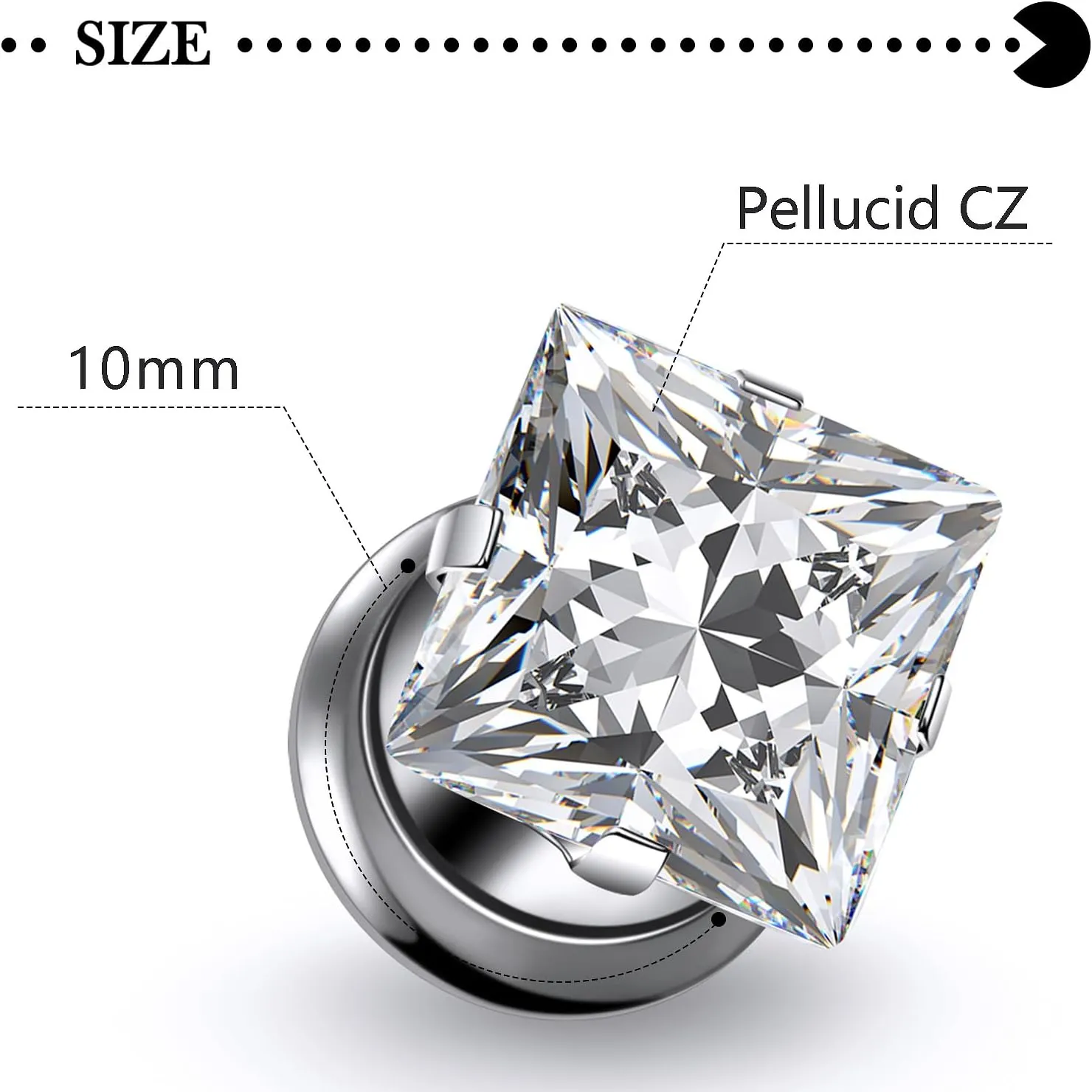 10G 8G 6G 4G 2G 0G 00G F136 Titanium Square Ear Gauges Screw Fit Flesh Tunnels Plugs Earrings Hypoallergenic Implant Medical Grade Surgical Steel Earring Plugs Piercing Jewelry for Women Men