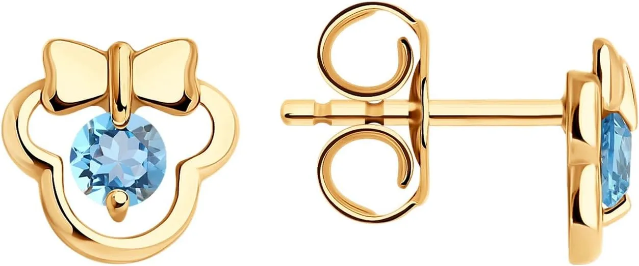 14K Gold Plated Sterling Silver Mickey Mouse Earrings For Women | Tiny Stud Earring | Minimalist 925 Stud Earring.