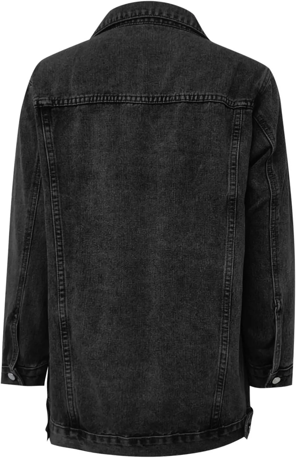 2023 Jean Jacket for Women Distressed Frayed Denim Jacket Ladies Retro Classic Ripped Stretchy Jacket Coats with Pockets
