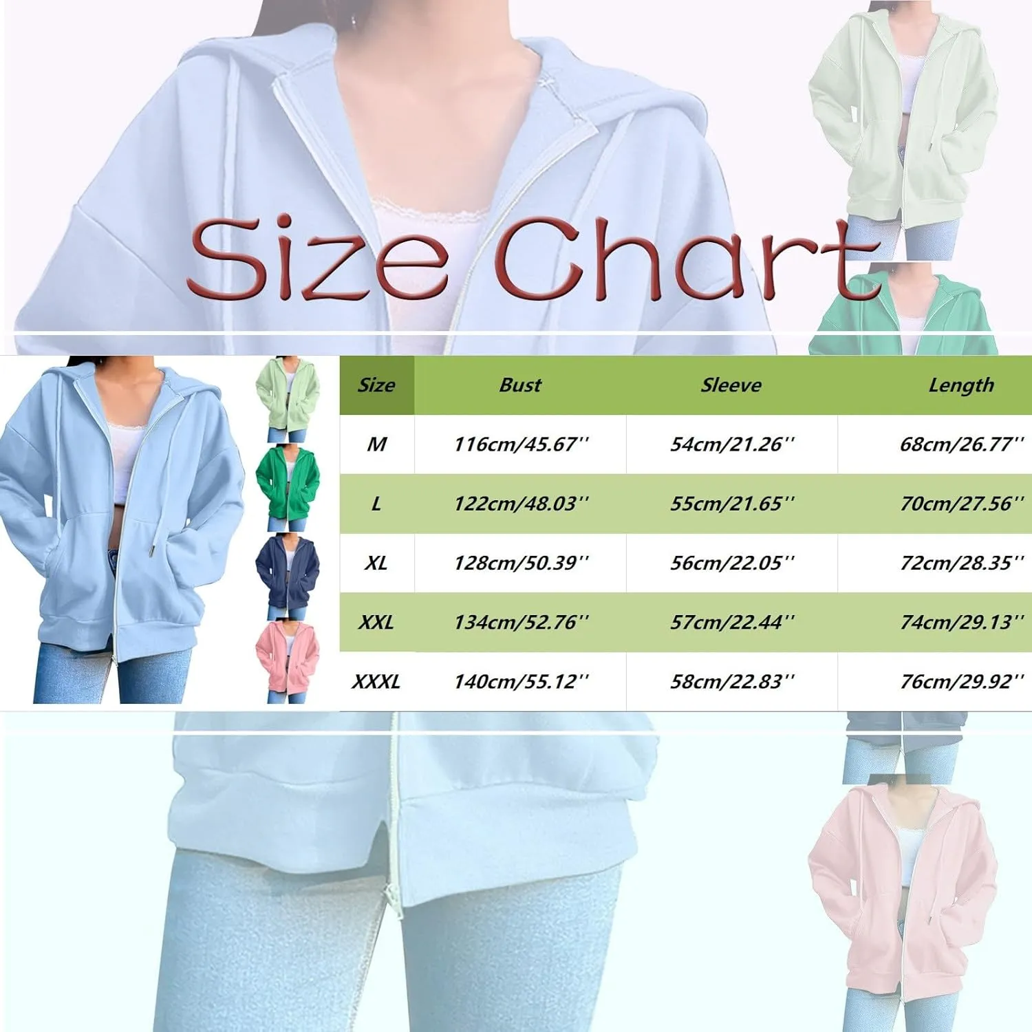 2023 Zip Up Hoodies For Women Oversized Sweatshirt Fall Casual Long Sleeve Plus Size Loose Fashion Jacket Coat