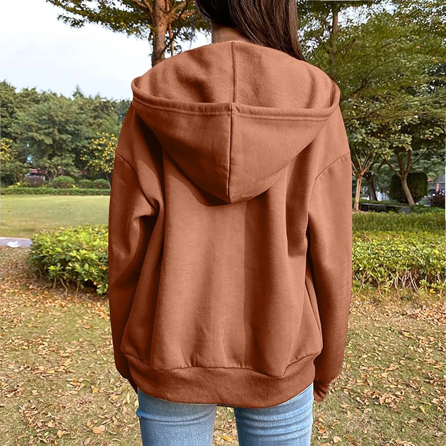 2023 Zip Up Hoodies For Women Oversized Sweatshirt Fall Casual Long Sleeve Plus Size Loose Fashion Jacket Coat