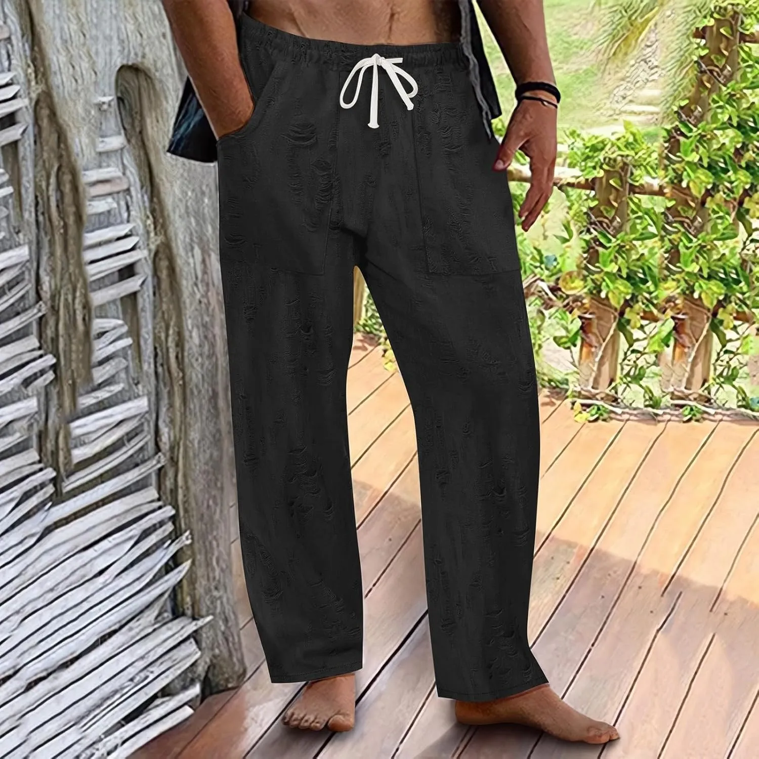 2025 Men's Casual Pants Drawstring Loose Breathable Pants