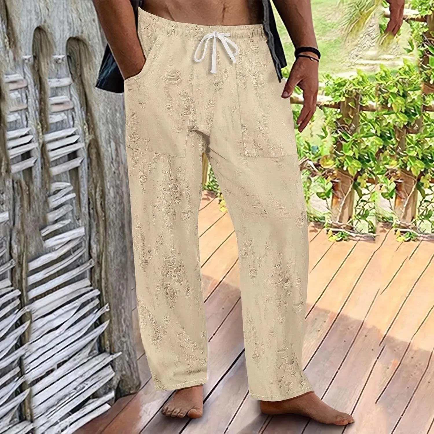 2025 Men's Casual Pants Drawstring Loose Breathable Pants
