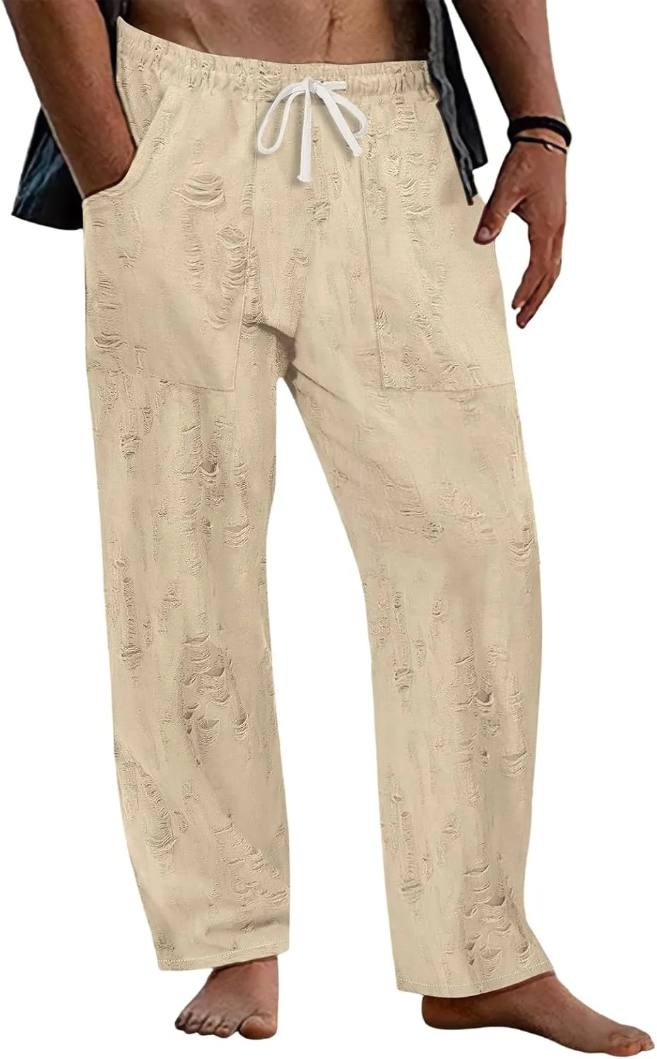 2025 Men's Casual Pants Drawstring Loose Breathable Pants