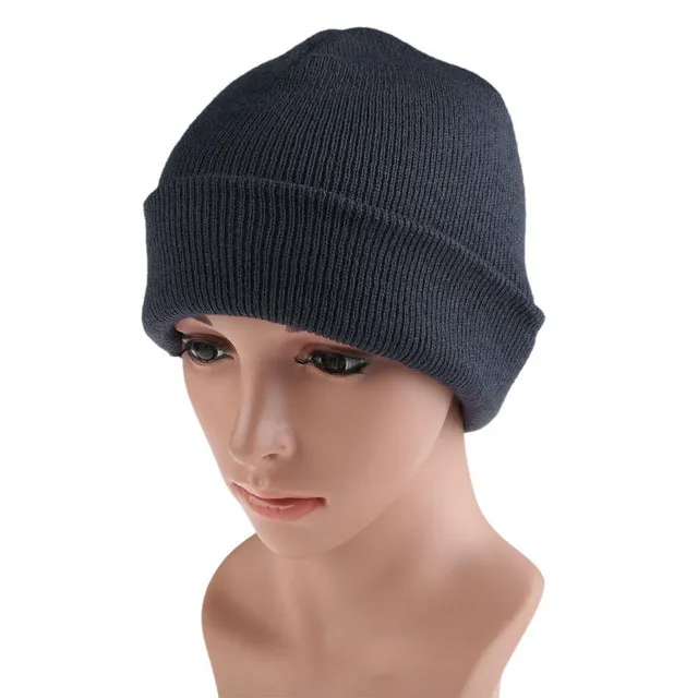 21 Colors High Quality Hats Female Winter Beanies Solid Candy Color Men Women Warm Cuff Plain Knit Ski Long Beanie Skull Cap