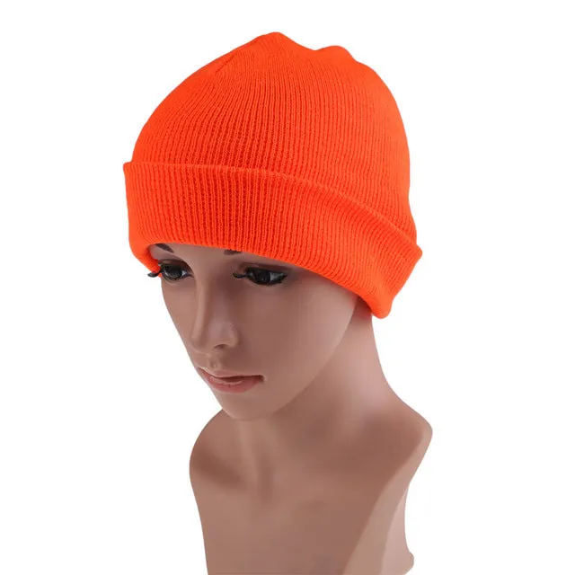 21 Colors High Quality Hats Female Winter Beanies Solid Candy Color Men Women Warm Cuff Plain Knit Ski Long Beanie Skull Cap