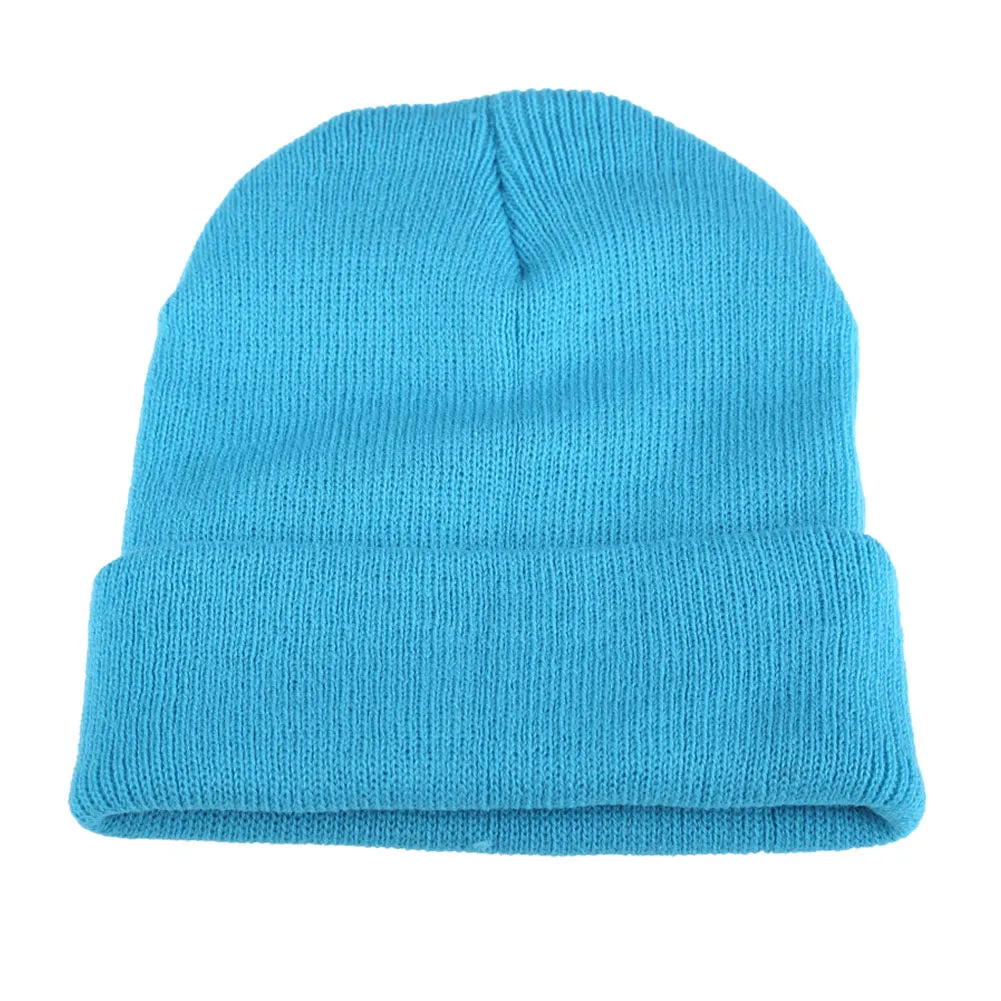 21 Colors High Quality Hats Female Winter Beanies Solid Candy Color Men Women Warm Cuff Plain Knit Ski Long Beanie Skull Cap