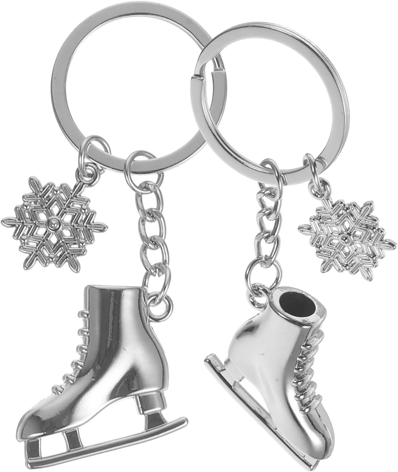 2Pcs Winter Sports Ice Skates Keychain Pendant Stylish Skating Shoes Key Ring for Sports Lovers Unique for Friends Family Durable Fashionable Design