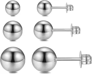 3 Pairs Stud Earrings Set For Women Gold Pearl Earrings Studs Set Hypoallergenic Cubic Zirconia Earrings