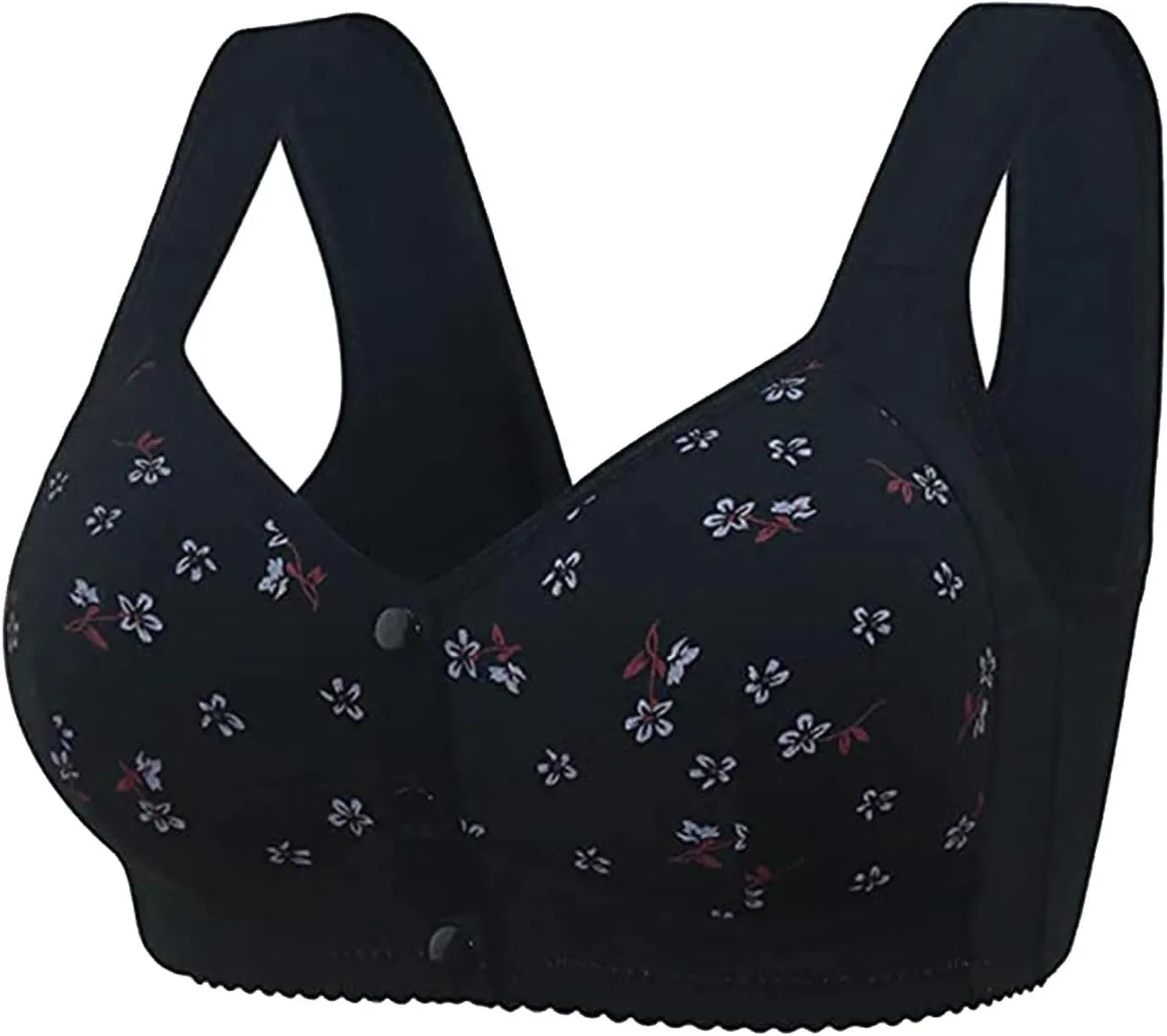 3 PC Daisy Bras for Older Women Front Closure Bra Convenient Sports Bra Front Snaps Soft Cup Wireless Bras