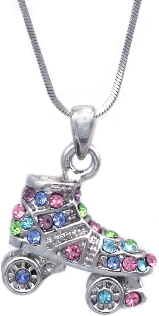 3D Roller Skates Skating Shoes Pendant Necklace Jewelry