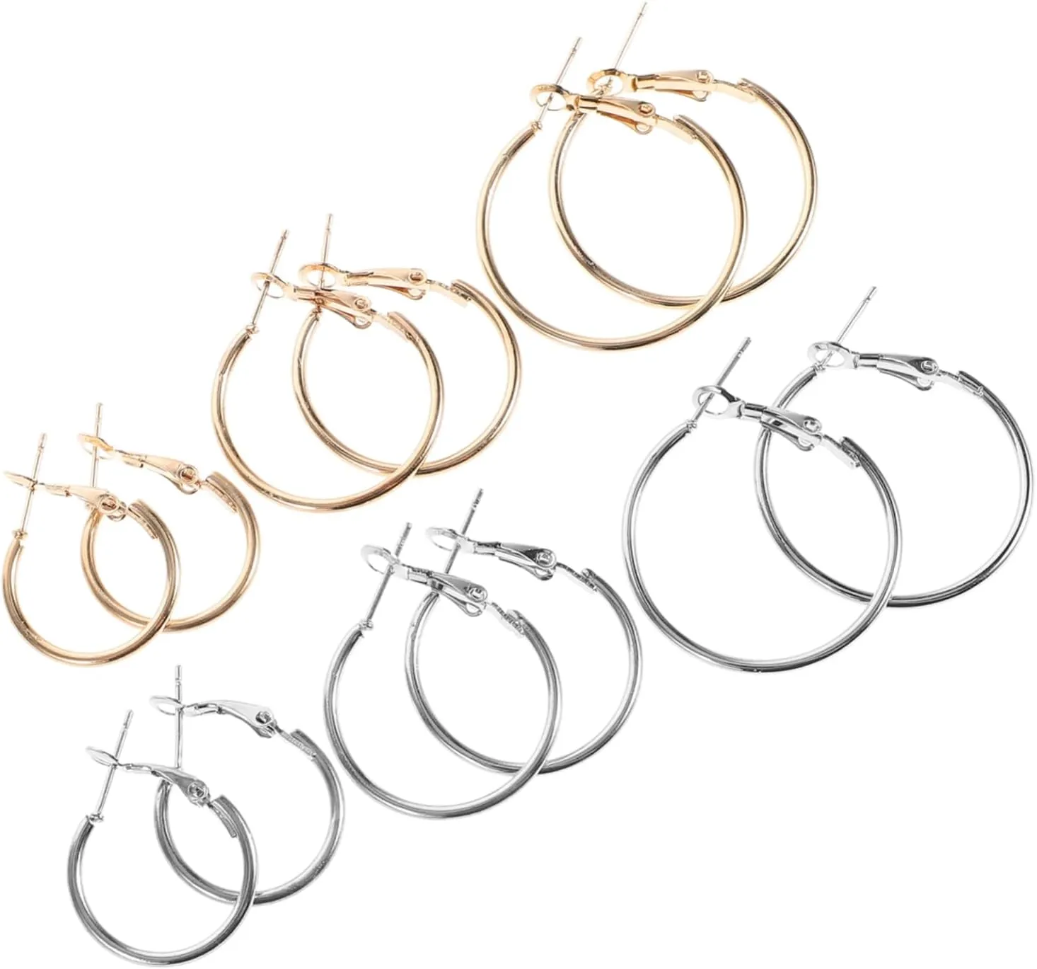 6pcs Minimalist Hoop Earrings for Women Chunky Circle Earrings Various Stylish Jewelry for Any Occasion