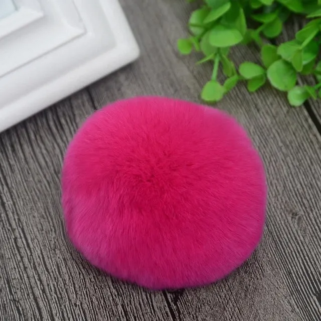 8cm Nature Genuine Rex Rabbit Fur Ball Pom Pom Fluffy DIY Winter Hat Skullies Beanies Knitted Cap Pompoms  F001-beige