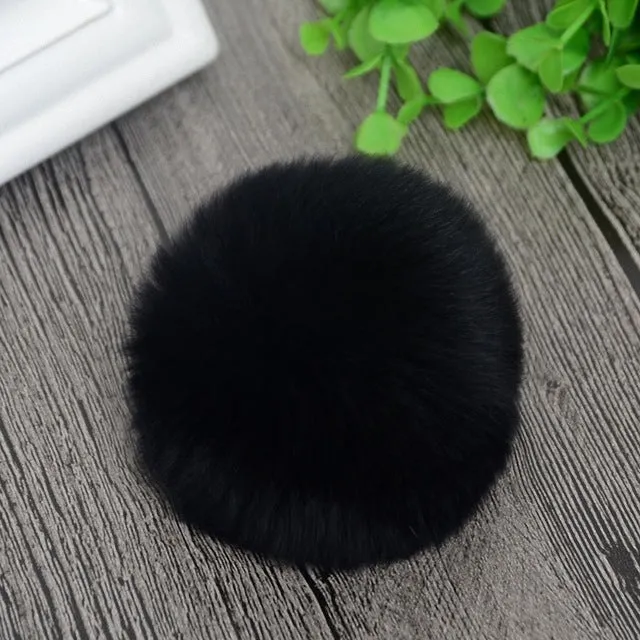 8cm Nature Genuine Rex Rabbit Fur Ball Pom Pom Fluffy DIY Winter Hat Skullies Beanies Knitted Cap Pompoms  F001-beige