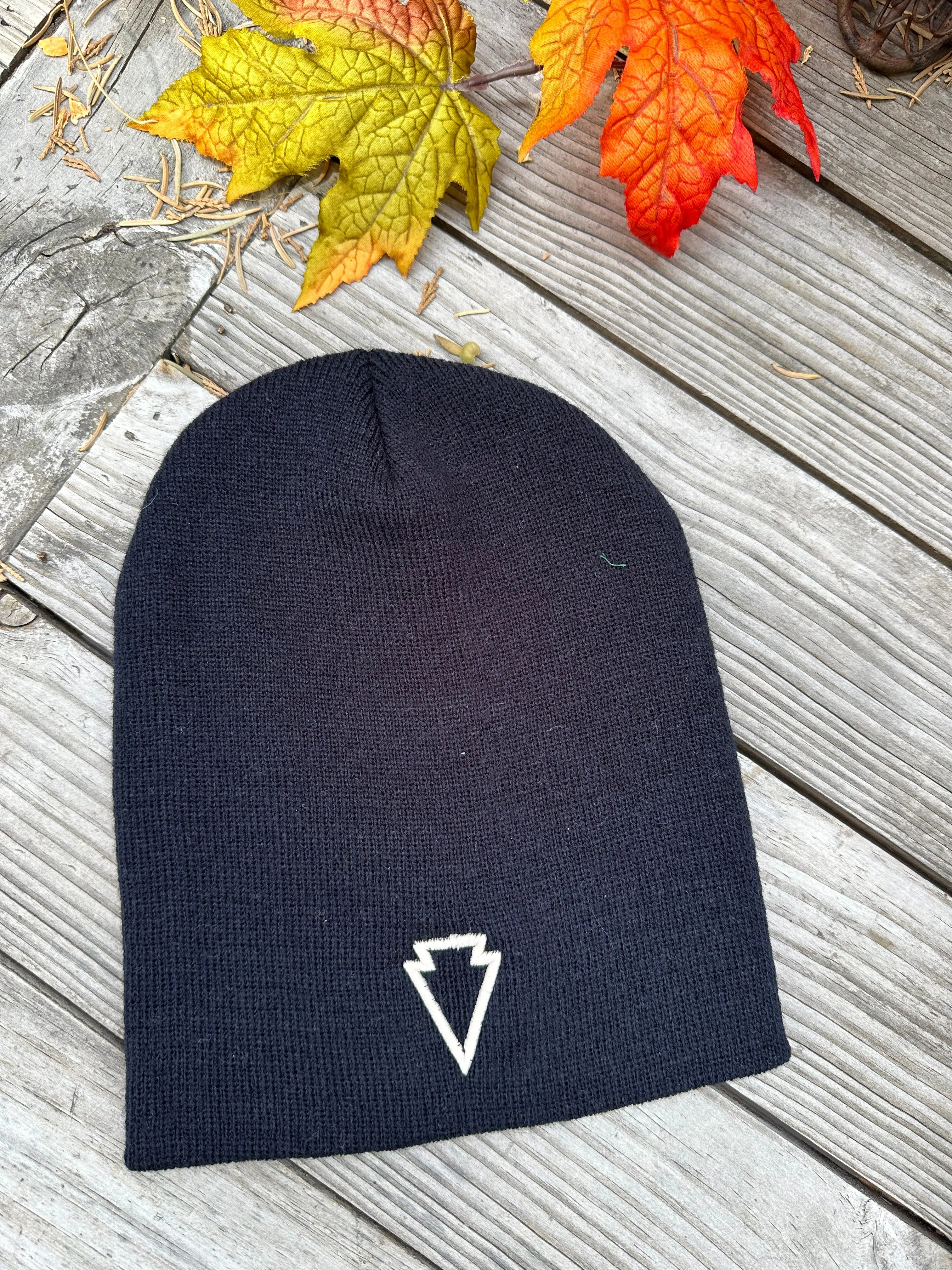 8" Knit Arrowhead Beanie- multiple colors to choose from