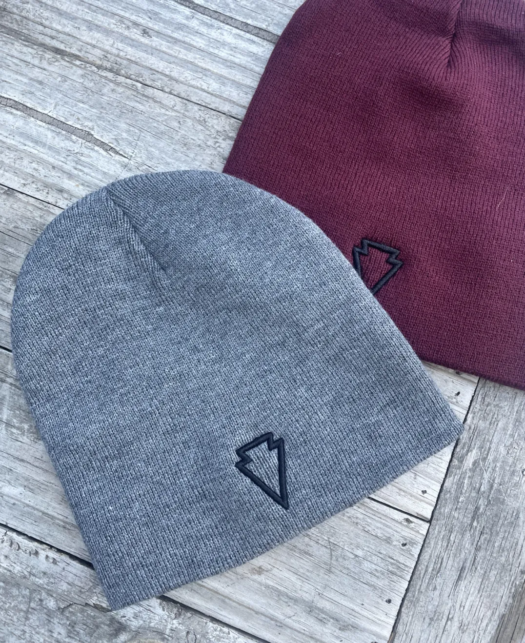 8" Knit Arrowhead Beanie- multiple colors to choose from