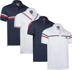 Albert Morris Mens Striped Short Sleeve Polo Shirts 4 Pack