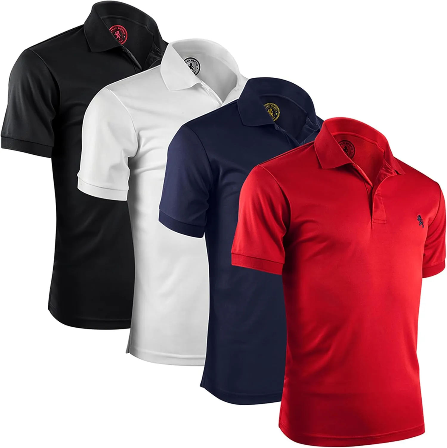 Albert Morris Mens Striped Short Sleeve Polo Shirts 4 Pack