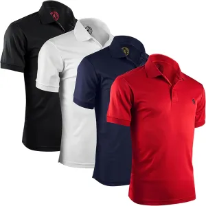 Albert Morris Mens Striped Short Sleeve Polo Shirts 4 Pack