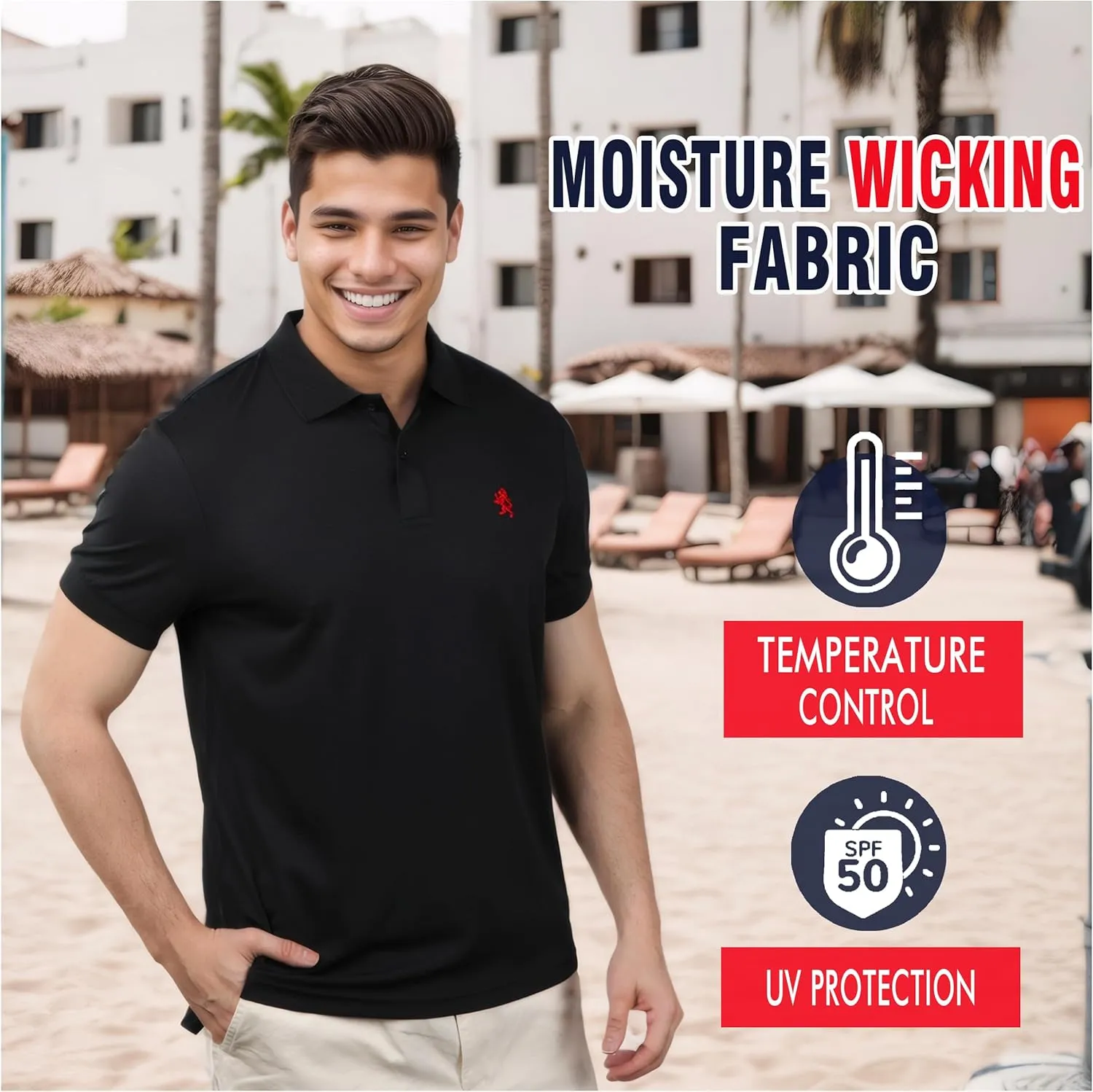 Albert Morris Mens Striped Short Sleeve Polo Shirts 4 Pack