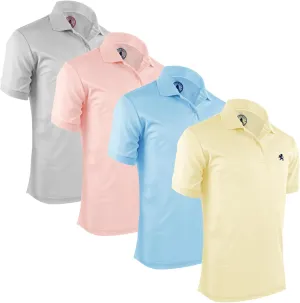 Albert Morris Mens Striped Short Sleeve Polo Shirts 4 Pack