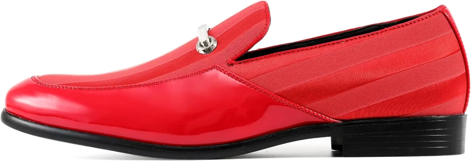 Amali Fay Velvet Men??s Slip-On Shoes with Gold Chain Ornament Dress Shoes for Men Velvet Formal Loafers for Men The Original Smoking Men Tuxedo Dress Shoes