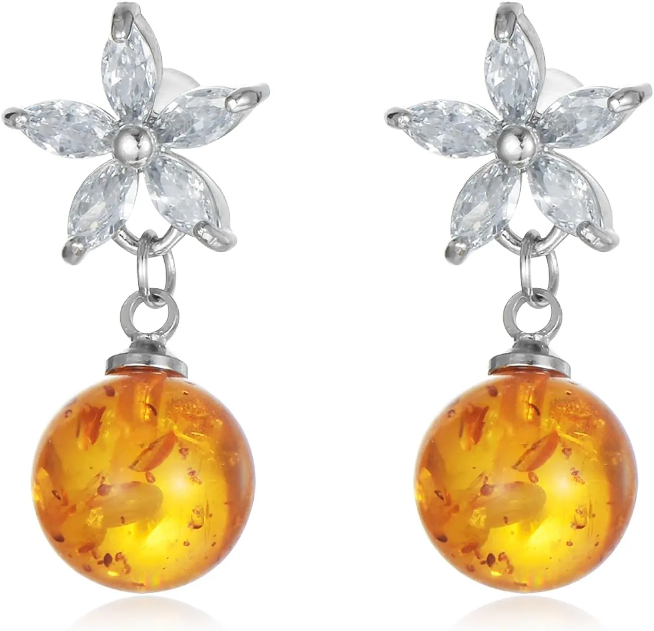 Amber Earrings for Women Amber Dangle Earrings Amber Jewelry Christmas Gift for Mother Wife