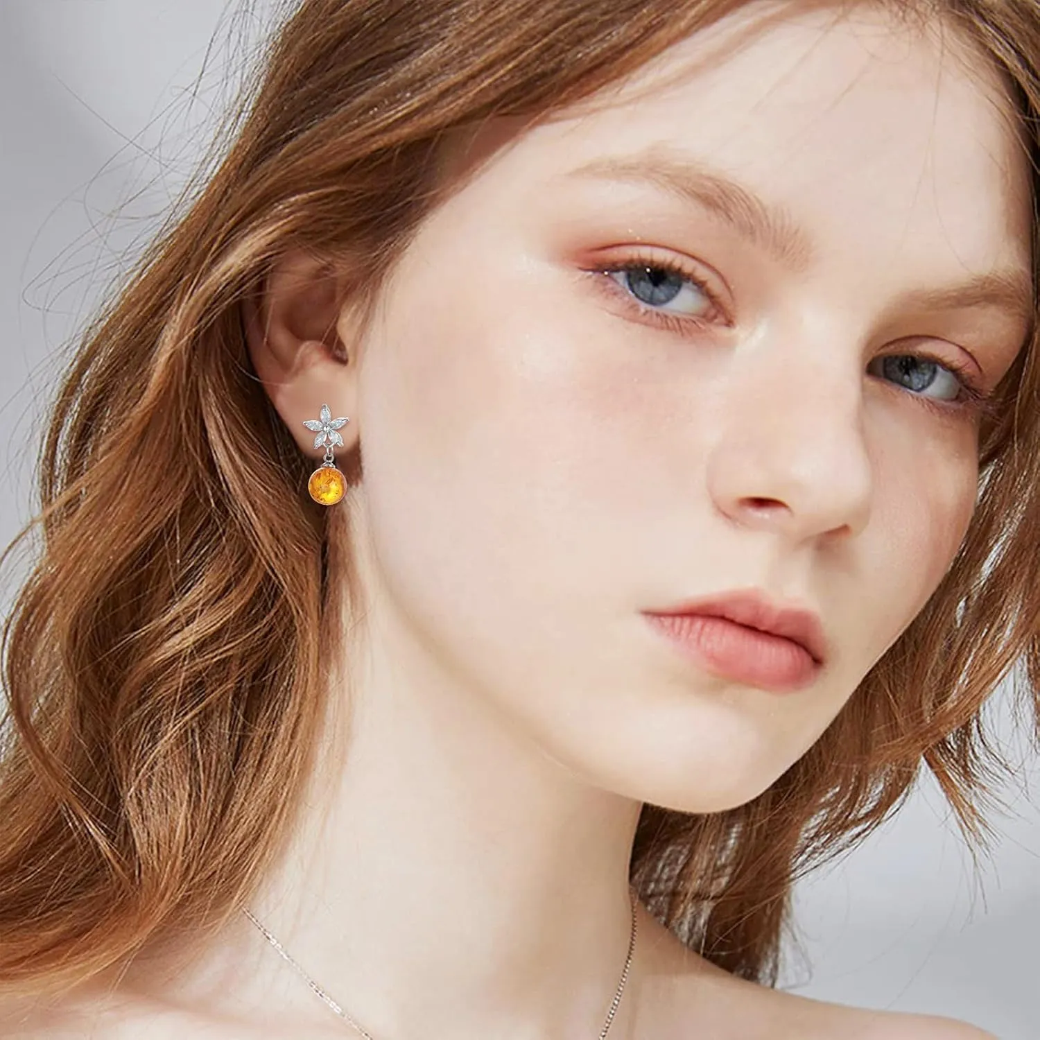 Amber Earrings for Women Amber Dangle Earrings Amber Jewelry Christmas Gift for Mother Wife