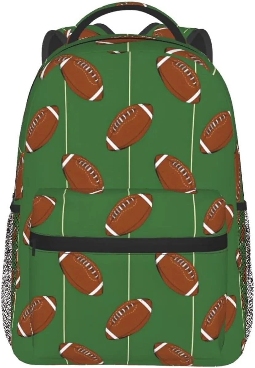 American Football Travel Laptop Backpack for Women Lightweight College Backpack Adjustable Fits 15.6 Inch Laptop Bag Waterproof for Men
