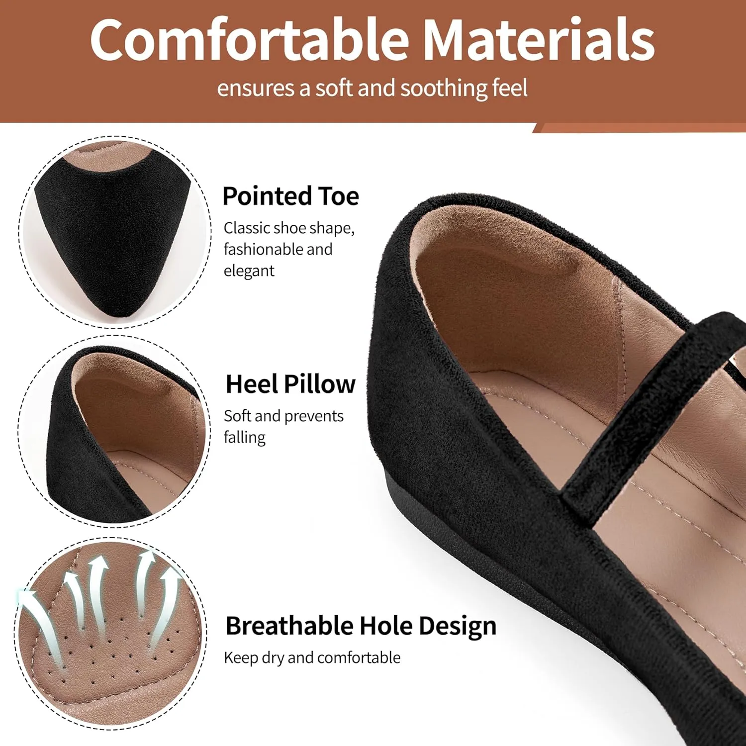 Aomigoct Ballet Flats Shoes for Women: Dressy Comfortable Wedding Flat for 2025 - Ladies Dress Casual Walking Shoe