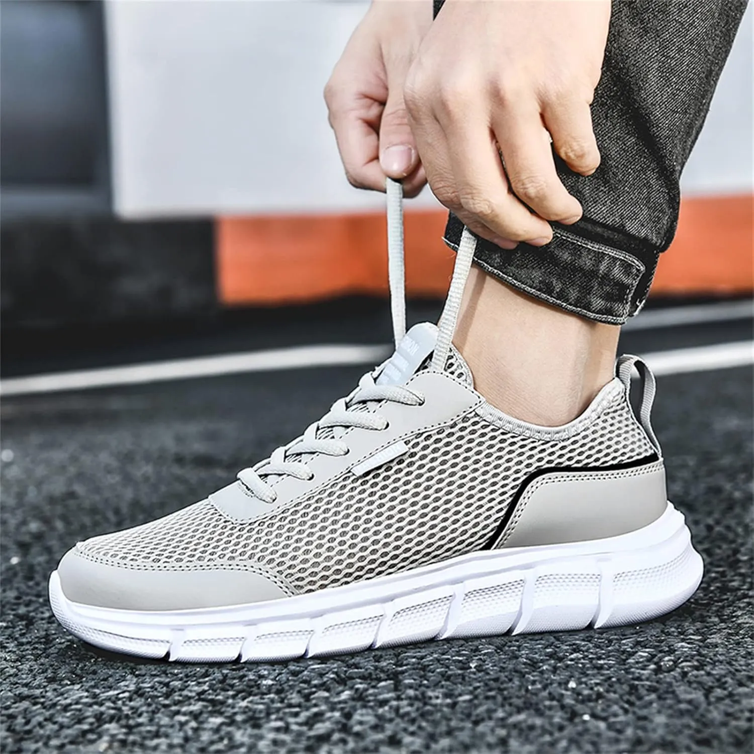 Arch Support Fitness Sneaker for Men Lightweight Breathable Walking Shoe Gym Tennis Sport Jogging Walking Shoes
