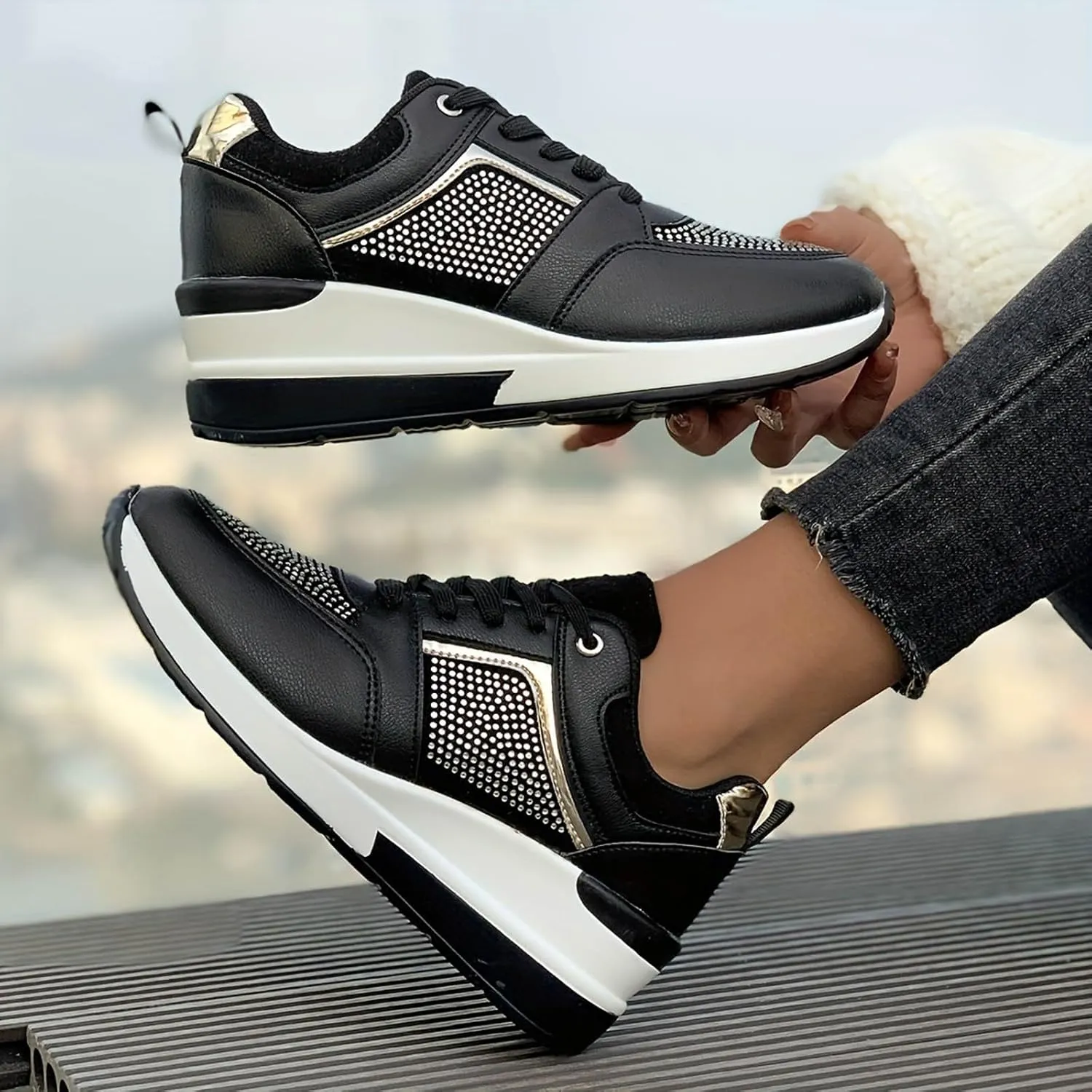 Arch Support Slip on Sneakers for Women Air Cushion Orthopedic Sneakers with Arch Support Fly Woven Mesh Shoe