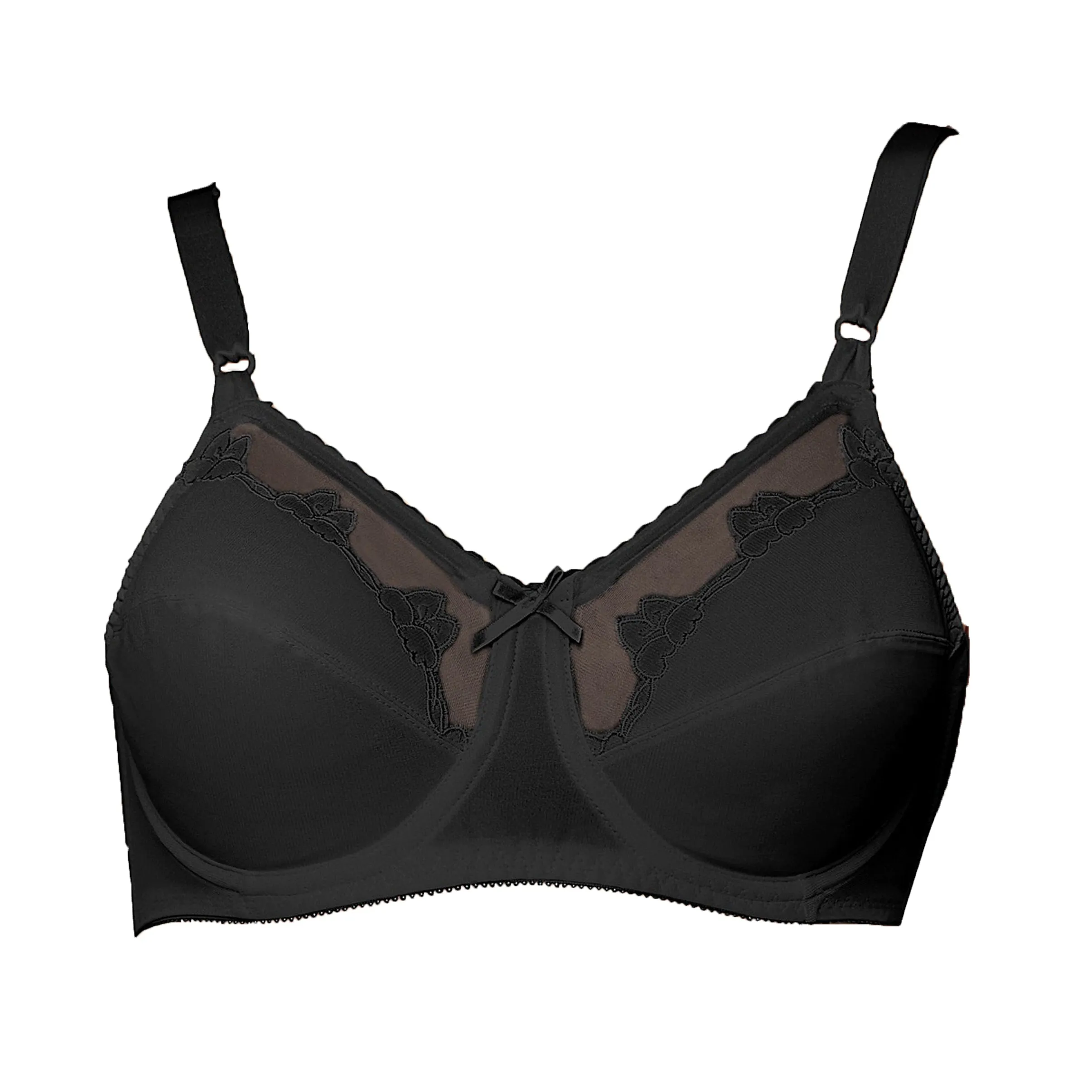 Bali Flower Underwire Bra, Black