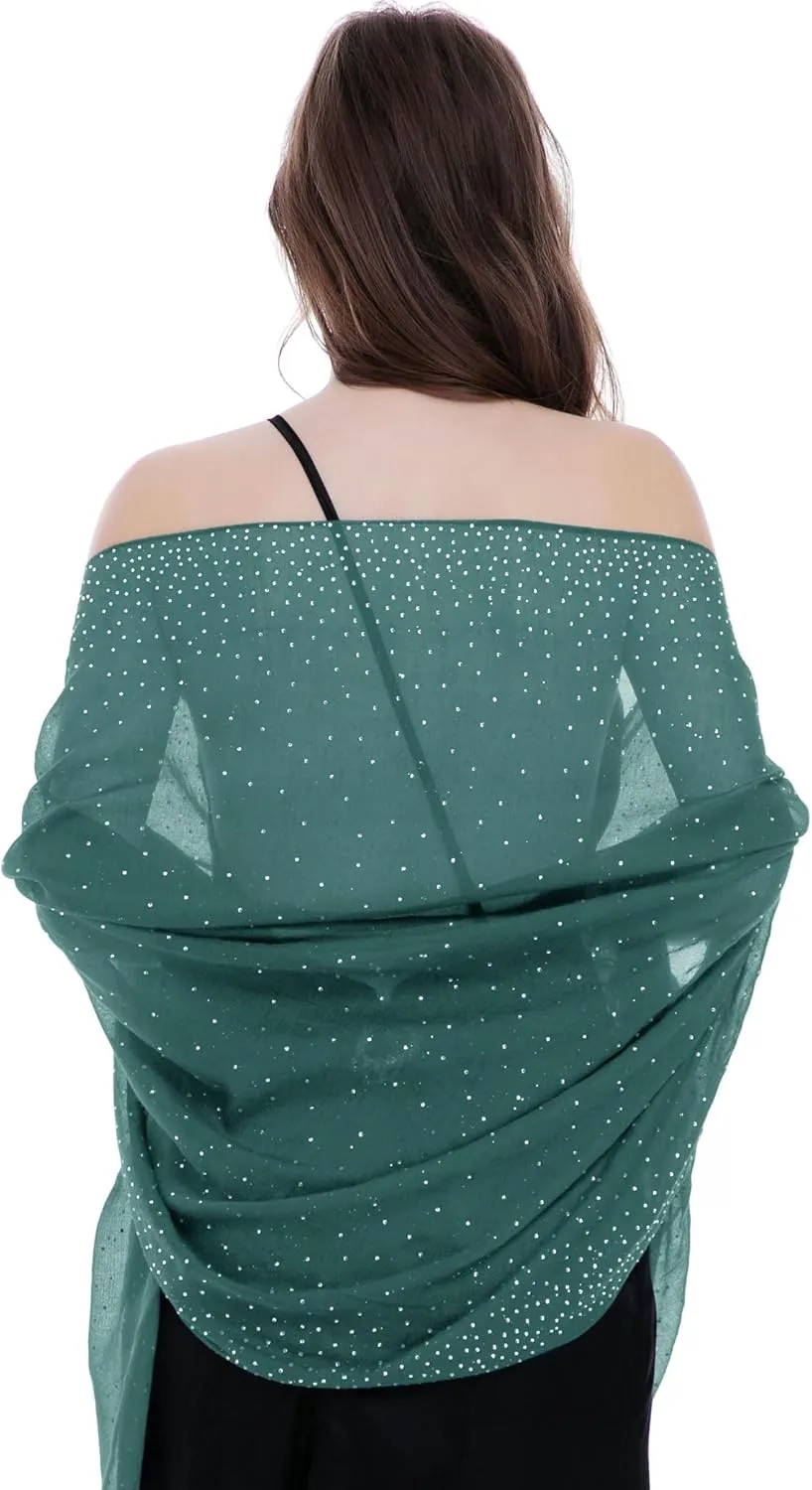 BANETTETA Starry Night Shawls and Wraps for Evening Dresses, Shiny Scarf for Womens Formal Wear