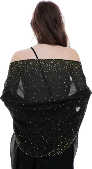 BANETTETA Starry Night Shawls and Wraps for Evening Dresses, Shiny Scarf for Womens Formal Wear