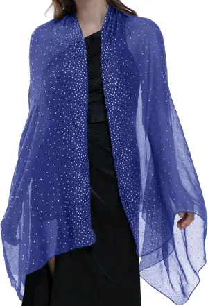 BANETTETA Starry Night Shawls and Wraps for Evening Dresses, Shiny Scarf for Womens Formal Wear