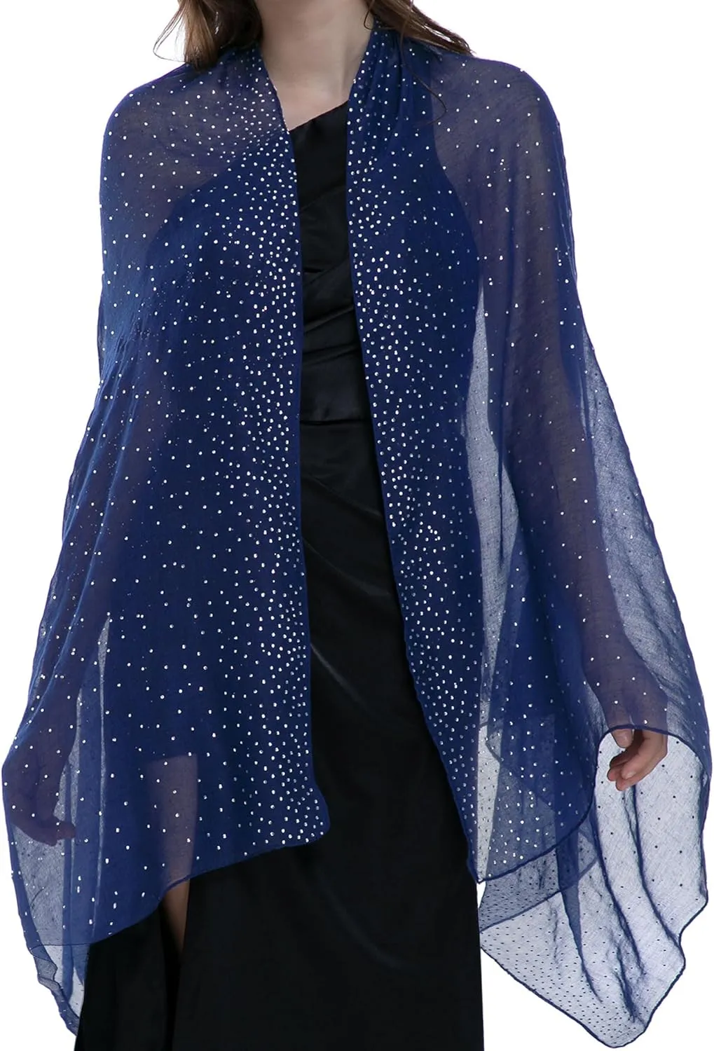 BANETTETA Starry Night Shawls and Wraps for Evening Dresses, Shiny Scarf for Womens Formal Wear