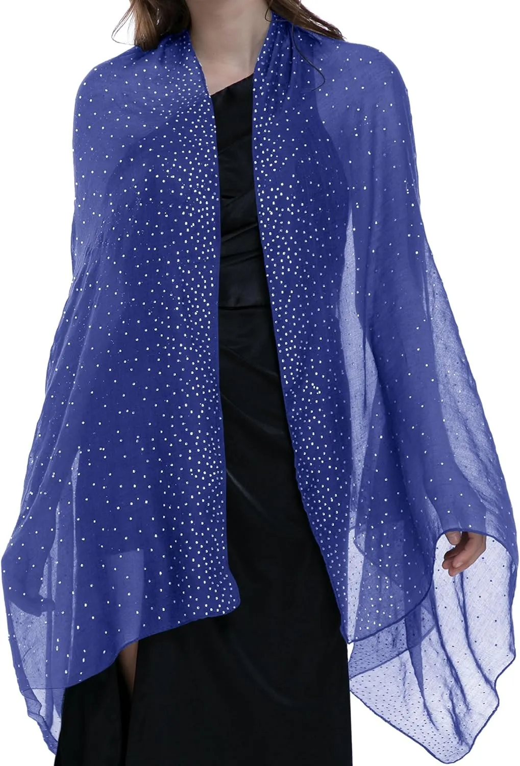 BANETTETA Starry Night Shawls and Wraps for Evening Dresses, Shiny Scarf for Womens Formal Wear