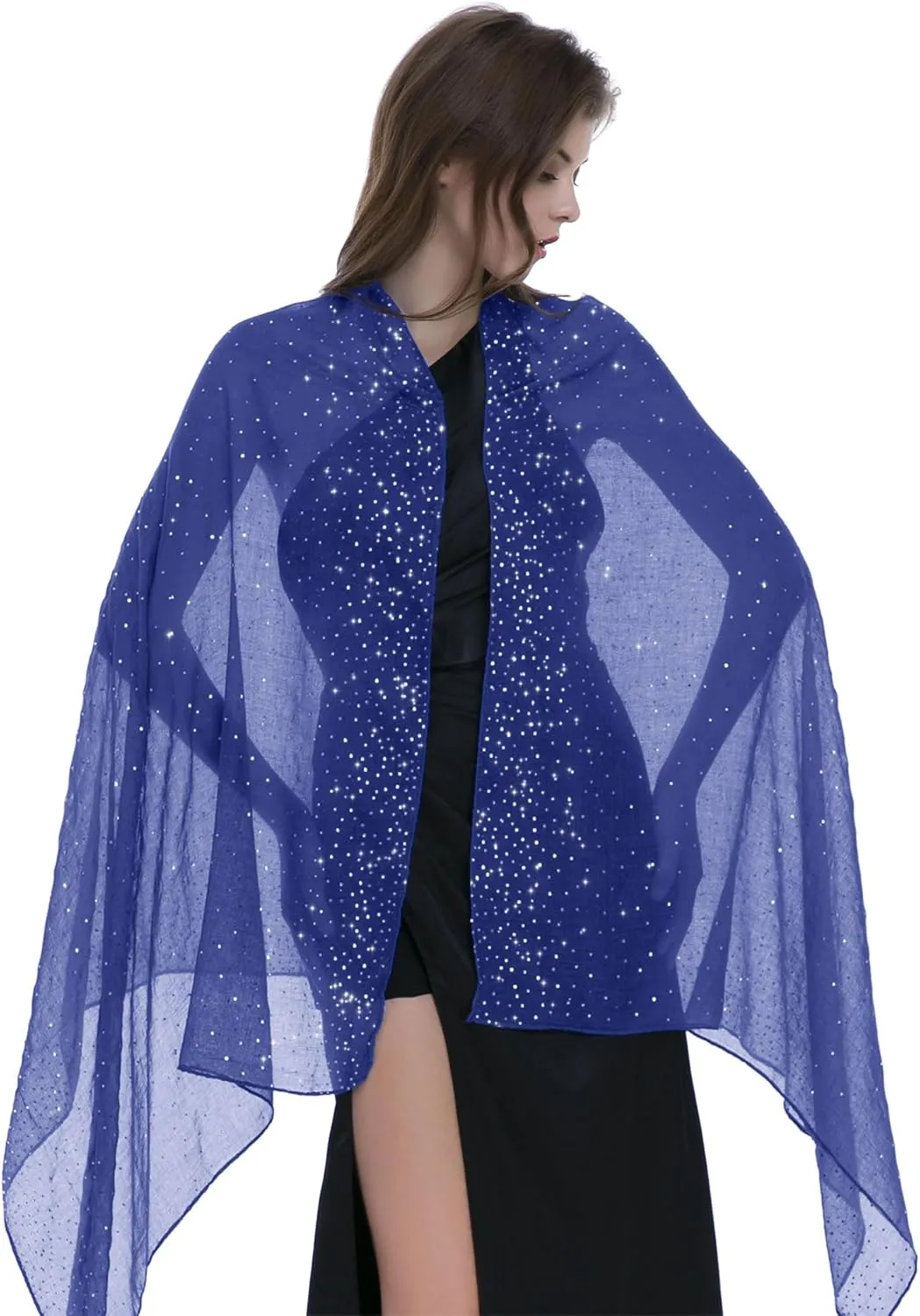 BANETTETA Starry Night Shawls and Wraps for Evening Dresses, Shiny Scarf for Womens Formal Wear