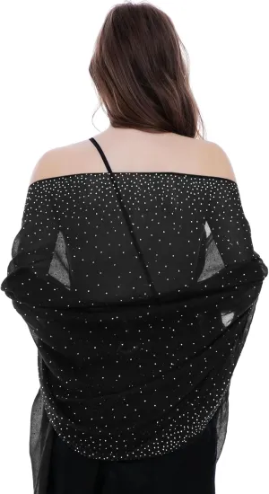 BANETTETA Starry Night Shawls and Wraps for Evening Dresses, Shiny Scarf for Womens Formal Wear