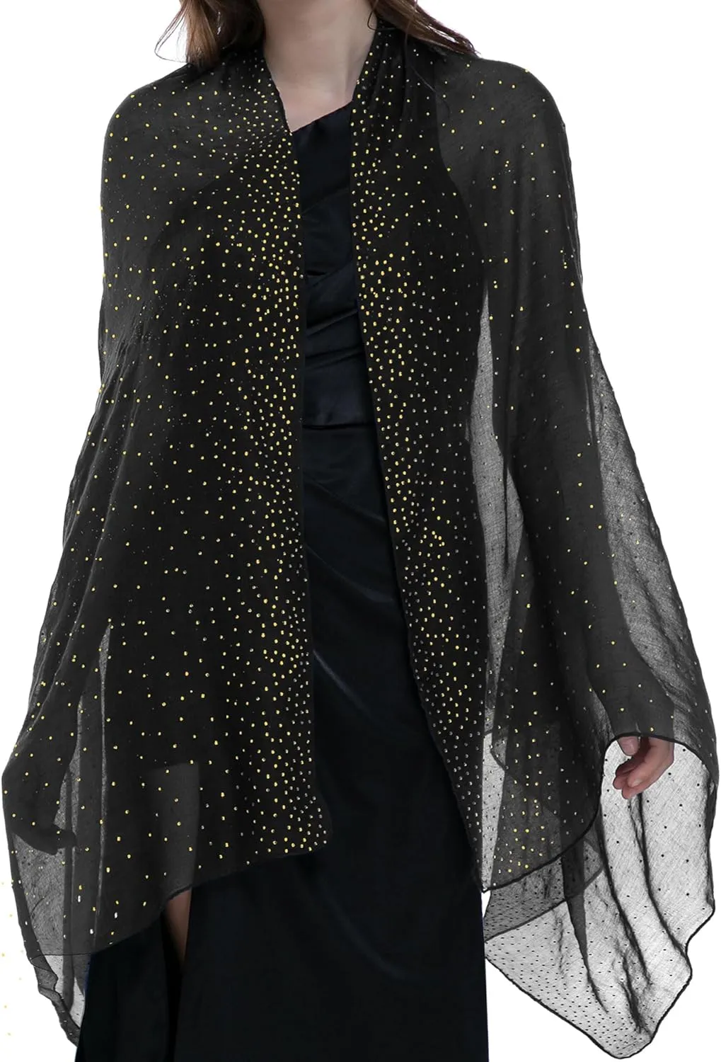 BANETTETA Starry Night Shawls and Wraps for Evening Dresses, Shiny Scarf for Womens Formal Wear