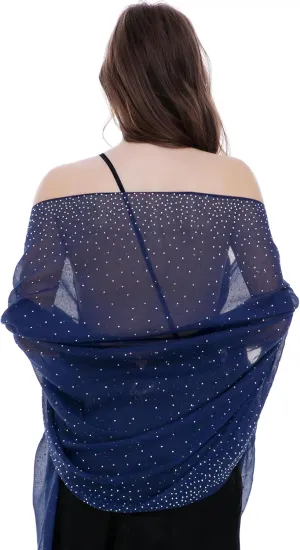 BANETTETA Starry Night Shawls and Wraps for Evening Dresses, Shiny Scarf for Womens Formal Wear