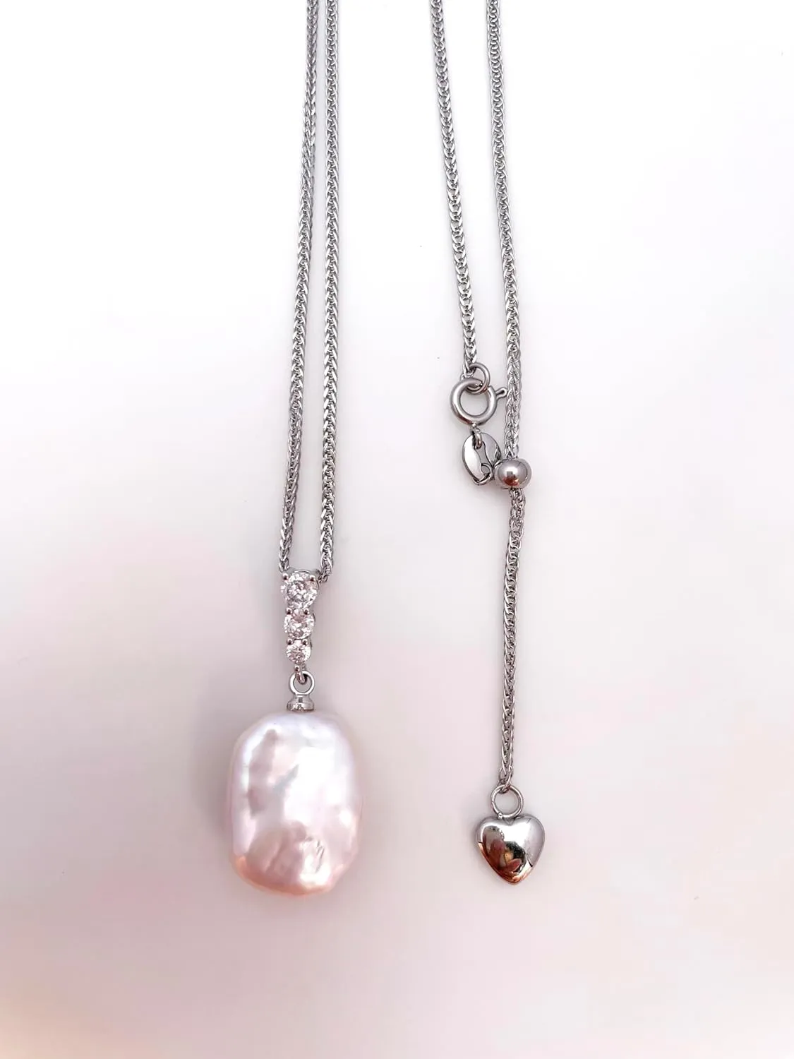 baroque pearl necklace for women cultured real freshwater pearl necklace chain link necklace square statement 14K Gold plated Jewelry gift