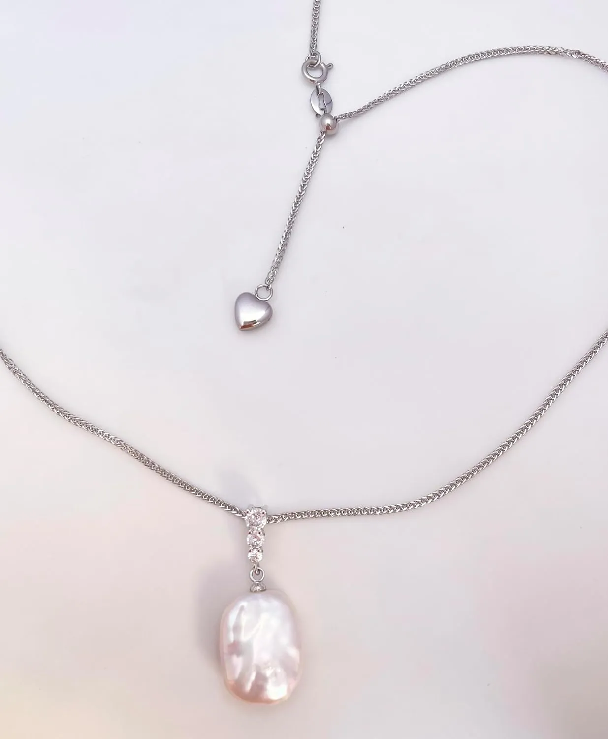 baroque pearl necklace for women cultured real freshwater pearl necklace chain link necklace square statement 14K Gold plated Jewelry gift