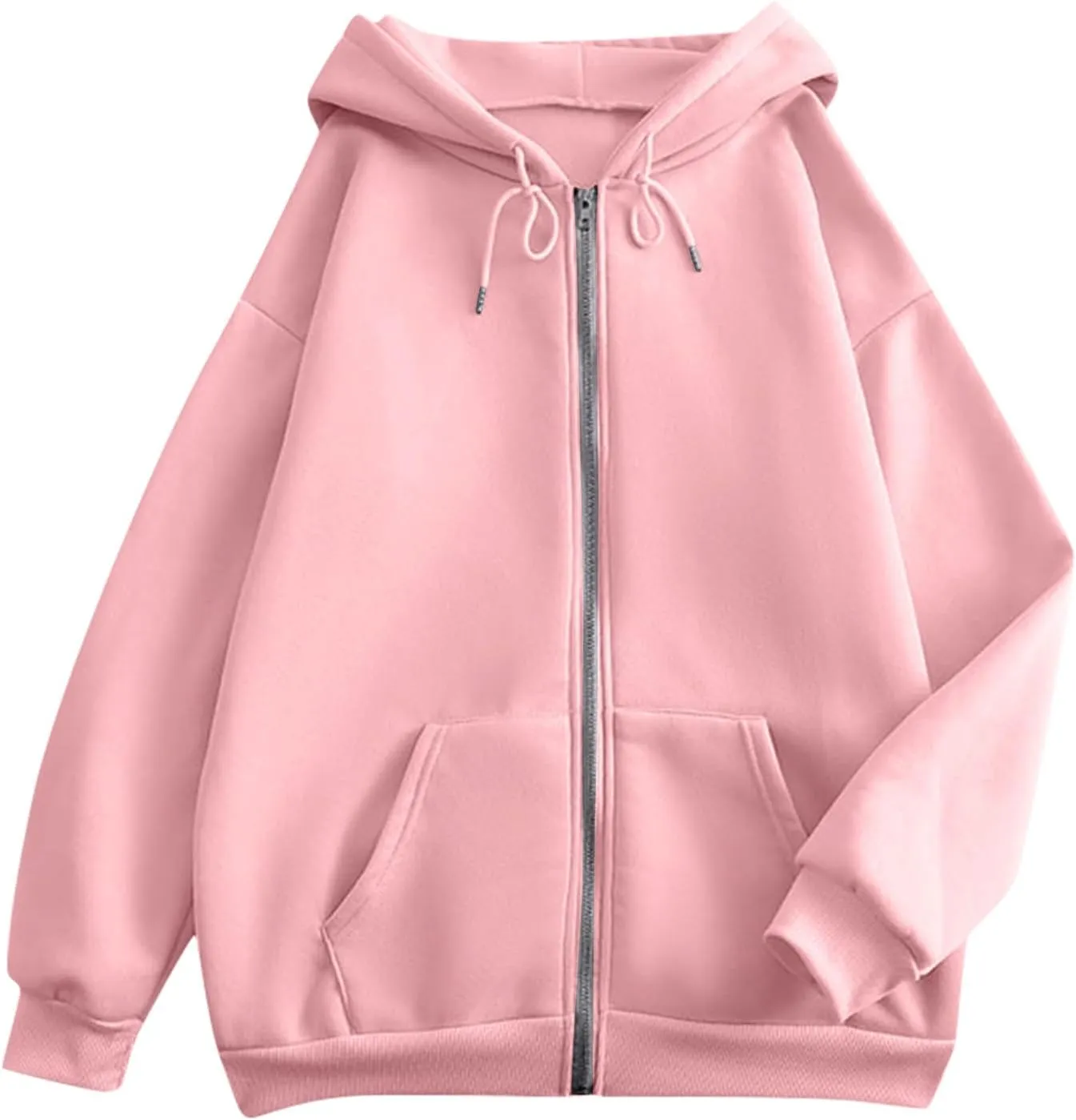 BAXLIMEK Zip Up Hoodies for Women,2023 Fall Outfits Casual Long Sleeve Hoodies Outerwear,Trendy Oversized Sweatshirt Coats