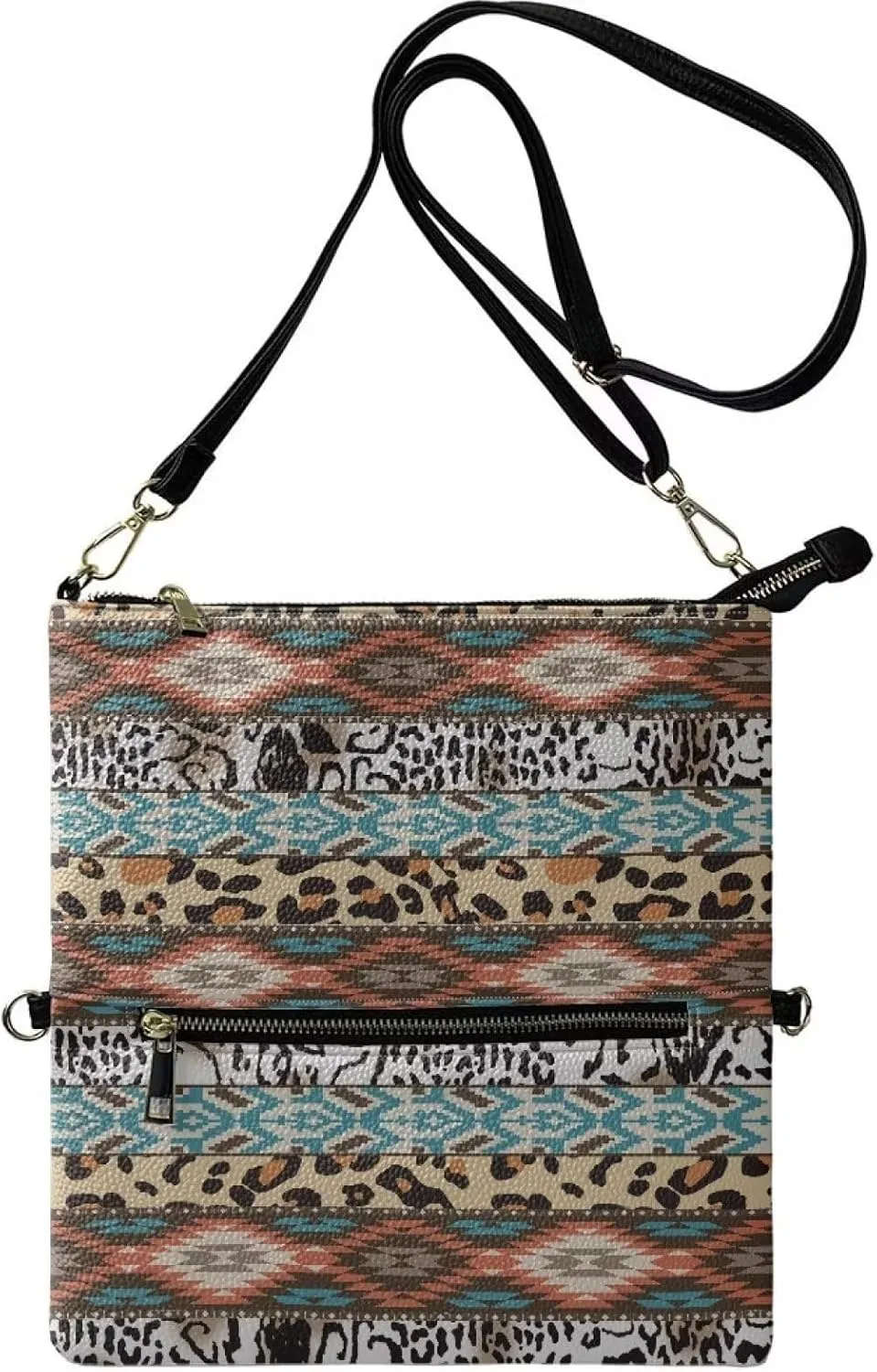 Binienty Graphic Crossbody Purses for Women,Shoulder Handbags Vegan Leather Casual Satchel with Guitar Strap