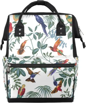 Bird Tree Branch Diaper Bag Tote Large Capacity Waterproof with Adjustable Shoulder Strap and Pram Straps Mommy Bag for Hospital Beach Weekender Travel