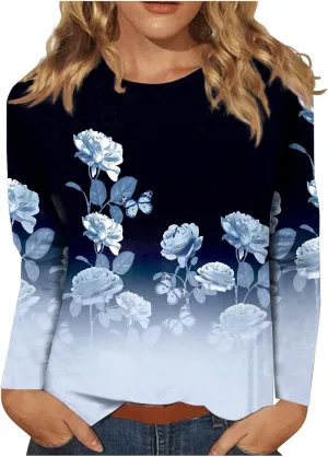 Blouses for Women 2025 Three Quarter Sleeve Round Neck T Shirt Hawaiian Printing Trendy Fashion Beach Tops